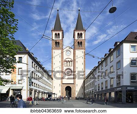 Stock Photo - Romanesque Cathedral St. Kilian, Würzburg, Lower Franconia, Bavaria, Germany, Europe. Fotosearch