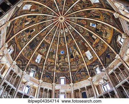 Romanesque frescoes inside the dome of the Romanesque Baptistery, Parma, Emilia Romagna, Italy, Europe View Large Photo Image Picture - Romanesque frescoes inside the dome of the Romanesque Baptistery, Parma, Emilia Romagna, Italy, Europe. Fotosearch