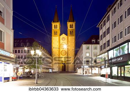 Romanesque St. Kilian Cathedral at night, Würzburg, Lower Franconia, Bavaria, Germany, Europe View Large Photo Image Stock Image - Romanesque St. Kilian Cathedral at night, Würzburg, Lower Franconia, Bavaria, Germany, Europe. Fotosearch