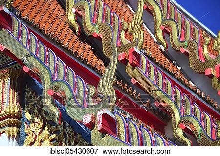 Roof ornaments and pagodas, Wat Chalong, temple on Phuket, Thailand, Asia View Large Photo Image Stock Photo - Roof ornaments and pagodas, Wat Chalong, temple on Phuket, Thailand, Asia. Fotosearch