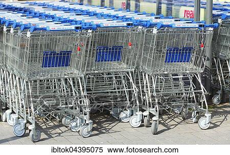 Row of shopping carts in front of shopping centre, Bremen, Germany, Europe View Large Photo Image Stock Photography - Row of shopping carts in front of shopping centre, Bremen, Germany, Europe. Fotosearch