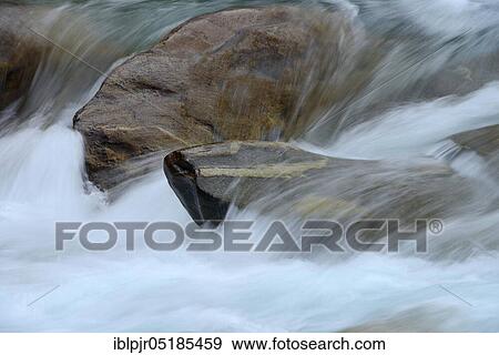 Stock Photo - Running water, Valle Verzasca, Ticino, Switzerland, Europe. Fotosearch