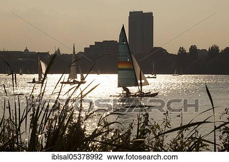 Sailboats on the Alster, Hamburg, Germany, Europe View Large Photo Image Stock Image - Sailboats on the Alster, Hamburg, Germany, Europe. Fotosearch