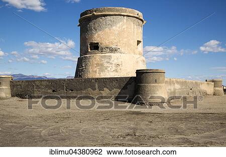 San Miguel de Cabo de Gata, old military watchtower, Cabo de Gata-Níjar Natural Park, Nijar, Almeria, Andalusia, Spain, Europe View Large Photo Image Stock Image - San Miguel de Cabo de Gata, old military watchtower, Cabo de Gata-Níjar Natural Park, Nijar, Almeria, Andalusia, Spain, Europe. Fotosearch