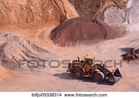 Sand mining, gravel mining, excavators, Rhineland-Palatinate, Germany, Europe View Large Photo Image Picture - Sand mining, gravel mining, excavators, Rhineland-Palatinate, Germany, Europe. Fotosearch
