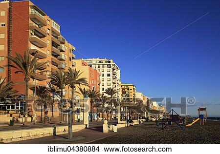 Sandy beach and seafront apartments, Almería, Andalusia, Spain, Europe View Large Photo Image Picture - Sandy beach and seafront apartments, Almería, Andalusia, Spain, Europe. Fotosearch