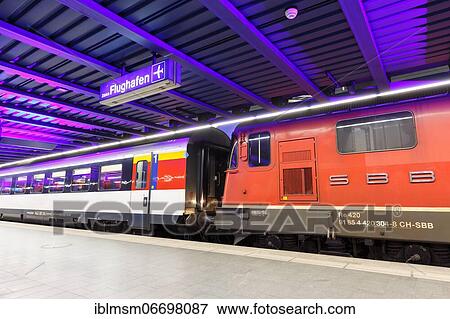 SBB locomotive Re 420 train at Zurich Airport (ZRH) station in, Zurich, Switzerland, Europe View Large Photo Image Stock Photo - SBB locomotive Re 420 train at Zurich Airport (ZRH) station in, Zurich, Switzerland, Europe. Fotosearch
