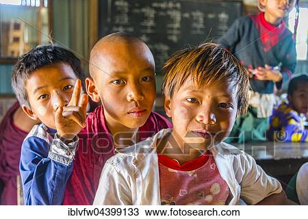 School children at school, posing for camera, Shan State, Myanmar, Asia View Large Photo Image Stock Image - School children at school, posing for camera, Shan State, Myanmar, Asia. Fotosearch