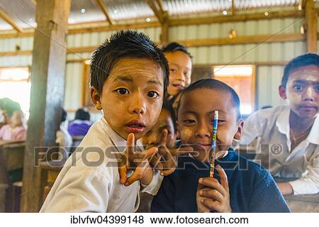 School children at school, posing for camera, Shan State, Myanmar, Asia View Large Photo Image Stock Photo - School children at school, posing for camera, Shan State, Myanmar, Asia. Fotosearch