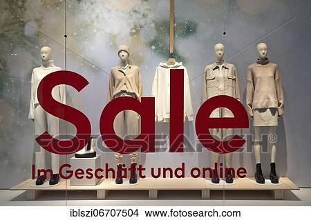 Shop window of a clothing store with the inscription Sale, CentrO, Oberhausen, Ruhr area, North Rhine-Westphalia, Germany, Europe View Large Photo Image Picture - Shop window of a clothing store with the inscription Sale, CentrO, Oberhausen, Ruhr area, North Rhine-Westphalia, Germany, Europe. Fotosearch