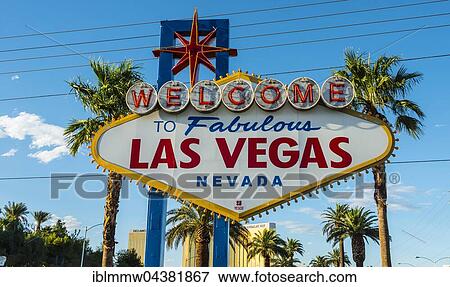 Stock Photo - Sign, Welcome to Fabulous Las Vegas, Las Vegas Strip, Las Vegas, Nevada, USA, North America. Fotosearch