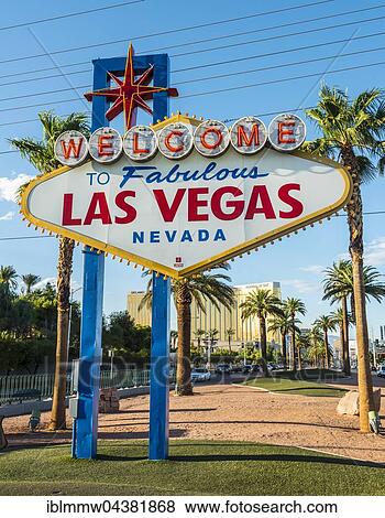 Stock Photo - Sign, Welcome to Fabulous Las Vegas, Las Vegas Strip, Las Vegas, Nevada, USA, North America. Fotosearch