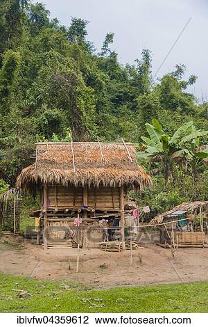 Simple house, hut, Khmu Minority Village, Ban Nalan Tai, Nam Ha National Park, Luang Namtha, Laos, Asia View Large Photo Image Stock Image - Simple house, hut, Khmu Minority Village, Ban Nalan Tai, Nam Ha National Park, Luang Namtha, Laos, Asia. Fotosearch