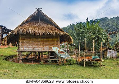 Simple house, hut, Khmu Minority Village, Ban Nalan Tai, Nam Ha National Park, Luang Namtha, Laos, Asia View Large Photo Image Stock Photo - Simple house, hut, Khmu Minority Village, Ban Nalan Tai, Nam Ha National Park, Luang Namtha, Laos, Asia. Fotosearch