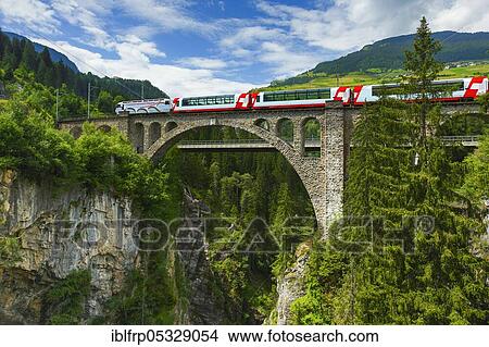 Solis Bridge, Glacier Express, Grisons, Switzerland, Europe View Large Photo Image Picture - Solis Bridge, Glacier Express, Grisons, Switzerland, Europe. Fotosearch