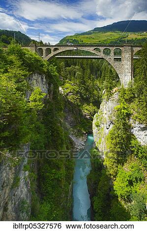 Stock Photograph - Solisbruecke, Graubuenden, Switzerland, Europe. Fotosearch