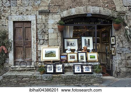 Souvenir shop, historic centre, medieval town centre, San Gimignano, Province of Siena, Tuscany, Italy, Europe View Large Photo Image Stock Image - Souvenir shop, historic centre, medieval town centre, San Gimignano, Province of Siena, Tuscany, Italy, Europe. Fotosearch