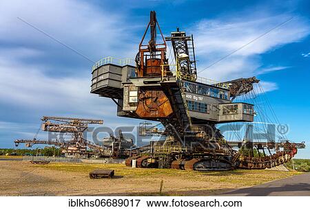 Stock Photo - Spoil excavator in the city of iron, Ferroplis, Gräfenhainichen, Saxony-Anhalt, Germany, Europe. Fotosearch