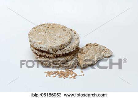 Stock Image - Stacked -waffles and grains, waffle, Dinkel wheatwaffles. Fotosearch