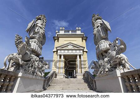 Stairway to Gloriette, ancient Roman trophies and armour, Schloss Schönbrunn, Hietzing, Vienna, Austria, Europe View Large Photo Image Stock Image - Stairway to Gloriette, ancient Roman trophies and armour, Schloss Schönbrunn, Hietzing, Vienna, Austria, Europe. Fotosearch