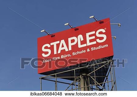 Staples Bürobedaf, logo in front of the Duisburg branch, US retail group, Duisburg, North Rhine-Westphalia, Germany, Europe View Large Photo Image Stock Photo - Staples Bürobedaf, logo in front of the Duisburg branch, US retail group, Duisburg, North Rhine-Westphalia, Germany, Europe. Fotosearch