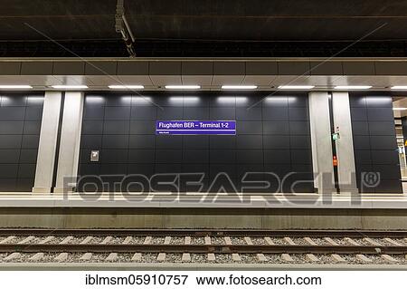 Stock Photo - Station new Berlin Brandenburg BER Willy Brandt Airport, Berlin, Germany, Europe. Fotosearch