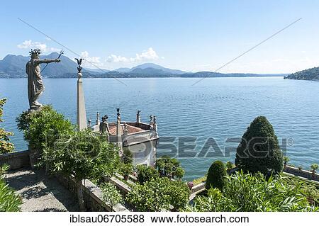 Statue and Pavilion, Garden Terrace on the Lake, Italian Garden Giardino d'Amore, Isola Bella, Borromean Islands, Lake Maggiore, Province of Verbano-Cusio-Ossola, Piedmont Region, Italy, Europe View Large Photo Image Stock Photo - Statue and Pavilion, Garden Terrace on the Lake, Italian Garden Giardino d'Amore, Isola Bella, Borromean Islands, Lake Maggiore, Province of Verbano-Cusio-Ossola, Piedmont Region, Italy, Europe. Fotosearch