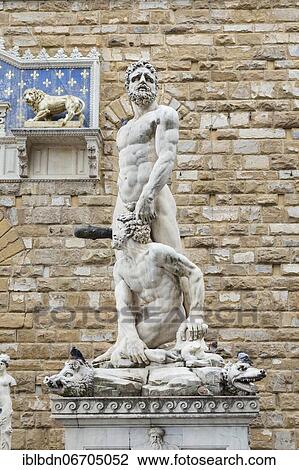 Statue of Hercules and Cacus, Piazza della Signoria, Florence, Italy, Europe View Large Photo Image Stock Image - Statue of Hercules and Cacus, Piazza della Signoria, Florence, Italy, Europe. Fotosearch