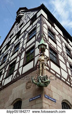 Statue of St. George with the Dragon, Albrecht Dürer, Albrecht Dürer House, Pilatus House, Nuremberg, Franconia, Bavaria, Germany, Europe View Large Photo Image Stock Photo - Statue of St. George with the Dragon, Albrecht Dürer, Albrecht Dürer House, Pilatus House, Nuremberg, Franconia, Bavaria, Germany, Europe. Fotosearch