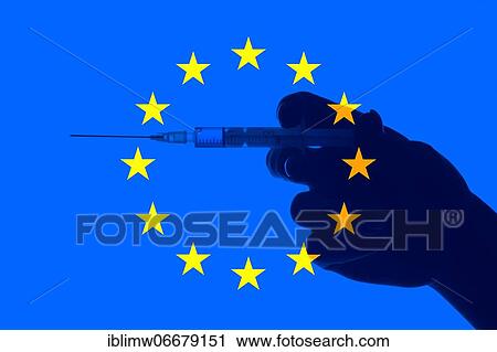 Symbolic image dispute over procurement of Corona vaccine by EUf, COVID-19, SARS-CoV-2, woman's hand with syringe in front of European flag, Corona crisis, Germany, Europe View Large Photo Image Stock Image - Symbolic image dispute over procurement of Corona vaccine by EUf, COVID-19, SARS-CoV-2, woman's hand with syringe in front of European flag, Corona crisis, Germany, Europe. Fotosearch