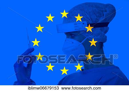 Symbolic image dispute over procurement of Corona vaccine by EUf, COVID-19, SARS-CoV-2, woman with syringe in front of European flag, Corona crisis, Germany, Europe View Large Photo Image Stock Image - Symbolic image dispute over procurement of Corona vaccine by EUf, COVID-19, SARS-CoV-2, woman with syringe in front of European flag, Corona crisis, Germany, Europe. Fotosearch