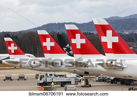 Tails of Swiss International Air Lines Airbus aircraft at Zurich Airport, Switzerland, Europe View Large Photo Image Stock Image - Tails of Swiss International Air Lines Airbus aircraft at Zurich Airport, Switzerland, Europe. Fotosearch