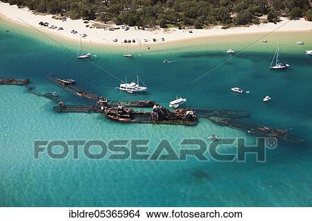 Tangalooma Wrecks, Moreton Island, Brisbane, Australia, Oceania View Large Photo Image Picture - Tangalooma Wrecks, Moreton Island, Brisbane, Australia, Oceania. Fotosearch