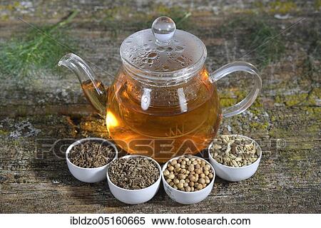 Tea of the Four Winds, aniseed (Pimpinella anisum), aniseed, fennel seeds (Foeniculum vulgare), fennel, caraway seeds, caraway, coriander seeds (Coriandrum sativum), coriander, caraway seeds (Carum carvi) View Large Photo Image Stock Photography - Tea of the Four Winds, aniseed (Pimpinella anisum), aniseed, fennel seeds (Foeniculum vulgare), fennel, caraway seeds, caraway, coriander seeds (Coriandrum sativum), coriander, caraway seeds (Carum carvi). Fotosearch