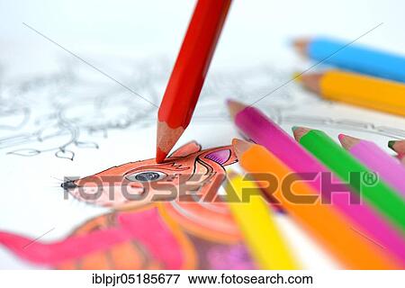 Template is painted with coloured pencil View Large Photo Image Stock Photo - Template is painted with coloured pencil. Fotosearch