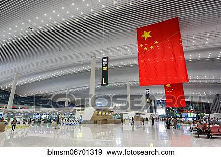 Stock Photo - Terminal 2 of Guangzhou Baiyun International Airport (CAN) in Guangzhou, China, Asia. Fotosearch