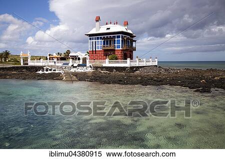 The Blue House, Casa Juanita, Arrieta, Lanzarote, Canary Islands, Spain, Europe View Large Photo Image Stock Photography - The Blue House, Casa Juanita, Arrieta, Lanzarote, Canary Islands, Spain, Europe. Fotosearch