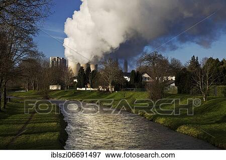 The river Inde with the Weisweiler lignite-fired power plant, Inden, North Rhine-Westphalia, Germany, Europe View Large Photo Image Stock Photo - The river Inde with the Weisweiler lignite-fired power plant, Inden, North Rhine-Westphalia, Germany, Europe. Fotosearch