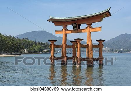 Torii Gate of Itsukushima Shrine, Miyajima island, Japan, Asia View Large Photo Image Stock Photo - Torii Gate of Itsukushima Shrine, Miyajima island, Japan, Asia. Fotosearch