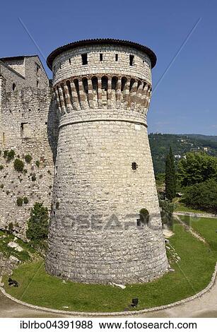 Tower of prisoners, prisoners tower, Brescia Castle, Castello di Brescia, Province of Brescia, Lombardy, Italy, Europe View Large Photo Image Stock Photo - Tower of prisoners, prisoners tower, Brescia Castle, Castello di Brescia, Province of Brescia, Lombardy, Italy, Europe. Fotosearch