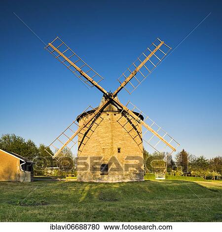 Tower windmill in the evening light, Weißensee, Thuringia, Germany, Europe View Large Photo Image Stock Image - Tower windmill in the evening light, Weißensee, Thuringia, Germany, Europe. Fotosearch