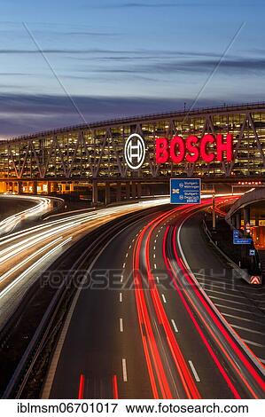 Traffic motorway A8 fair portrait Bosch parking garage Germany View Large Photo Image Stock Photo - Traffic motorway A8 fair portrait Bosch parking garage Germany. Fotosearch