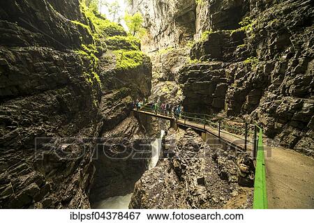 Trail through the gorge Breitachklamm, Kleinwalsertal near Oberstdorf, Oberallgäu, Bavaria, Germany, Europe View Large Photo Image Stock Photo - Trail through the gorge Breitachklamm, Kleinwalsertal near Oberstdorf, Oberallgäu, Bavaria, Germany, Europe. Fotosearch