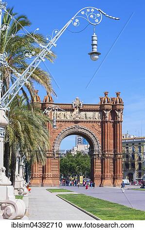Triumphal Arch, Barcelona, Catalonia, Spain, Europe View Large Photo Image Stock Image - Triumphal Arch, Barcelona, Catalonia, Spain, Europe. Fotosearch