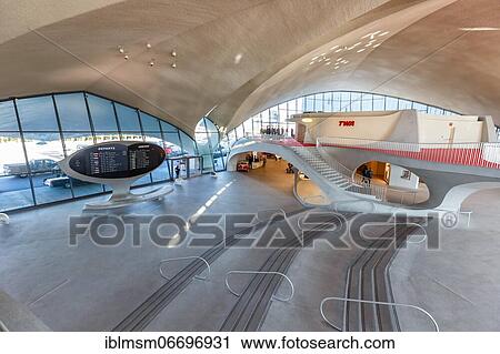 Stock Image - TWA Hotel Terminal at New York John F Kennedy (JFK) Airport, USA, North America. Fotosearch