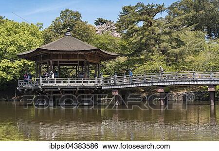 Ukimido Gazebo Pavilion on Sagiike Pond, Nara Park, Japan, Asia View Large Photo Image Stock Photograph - Ukimido Gazebo Pavilion on Sagiike Pond, Nara Park, Japan, Asia. Fotosearch