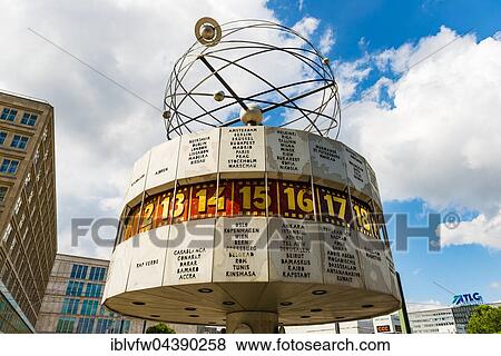 Urania World Clock, Alexanderplatz, Berlin-Mitte, Berlin, Germany, Europe View Large Photo Image Stock Photo - Urania World Clock, Alexanderplatz, Berlin-Mitte, Berlin, Germany, Europe. Fotosearch