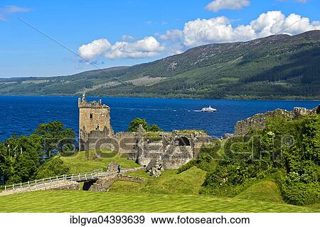 Urquhart Castle, ruins at Loch Ness, Drumnadrochit, Scottish Highlands, Scotland, UK View Large Photo Image Stock Photo - Urquhart Castle, ruins at Loch Ness, Drumnadrochit, Scottish Highlands, Scotland, UK. Fotosearch