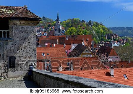 View from Hohentübingen Castle to the old town with the Collegiate Church, Tübingen, Baden-Württemberg, Germany, Europe View Large Photo Image Stock Photo - View from Hohentübingen Castle to the old town with the Collegiate Church, Tübingen, Baden-Württemberg, Germany, Europe. Fotosearch