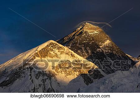 View from Kala Patthar in the evening light on Mount Everest, 8848 m, Chomolungma, Sagarmatha, Sagarmatha National Park, Khumbu Himal, Himalaya, Nepal, Asia View Large Photo Image Stock Photo - View from Kala Patthar in the evening light on Mount Everest, 8848 m, Chomolungma, Sagarmatha, Sagarmatha National Park, Khumbu Himal, Himalaya, Nepal, Asia. Fotosearch